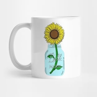 Sunflower in a Mason Jar Mug